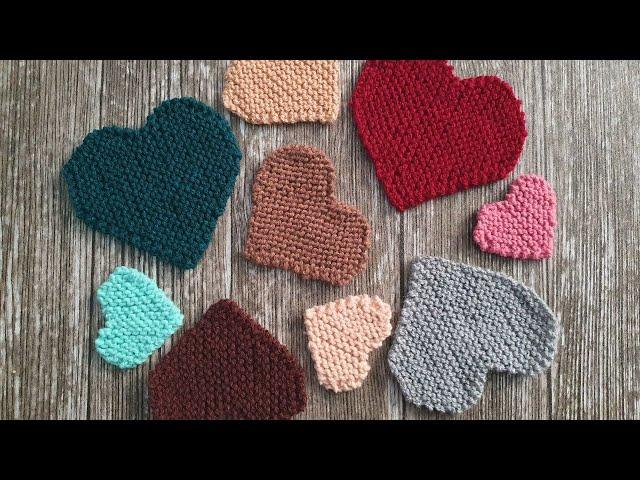 HOW to KNIT a HEART || Tutorial for Valentine's Day || 3 Sizes || Beginner Friendly || Garter Stitch