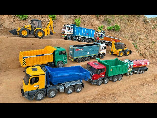 Jcb 3dx backhoe and Tata tipper truck 2518 parking videos | jcb cartoon | dumper gadi #3