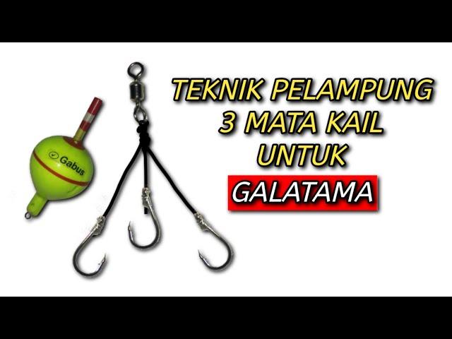 Cara membuat Rangkaian pancing | Teknik pelampung | 3 Mata kail