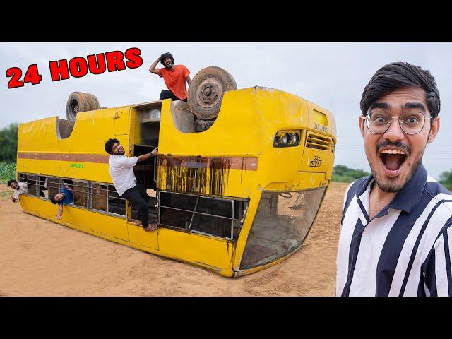 ₹100000 Flipped Bus Challenge - बस पलट गई मरते मरते बचे