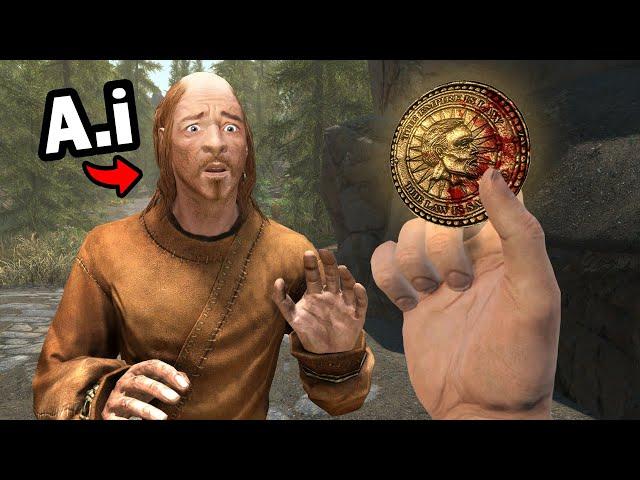 Skyrim VR but I flip a coin to torture AI...
