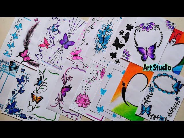 BUTTERFLY BORDER DESIGNS/PROJECT WORK DESIGNS/A4 SHEET/FILE/FRONT PAGE DESIGN FOR SCHOOL PROJECTS