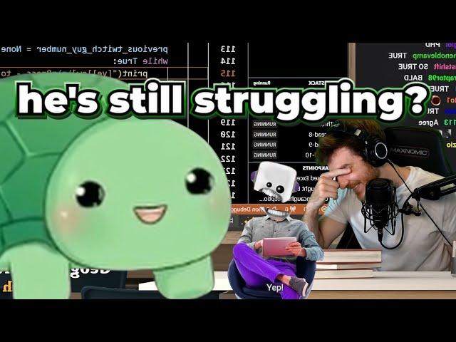 Vedal's reaction to DougDoug struggling with his AI