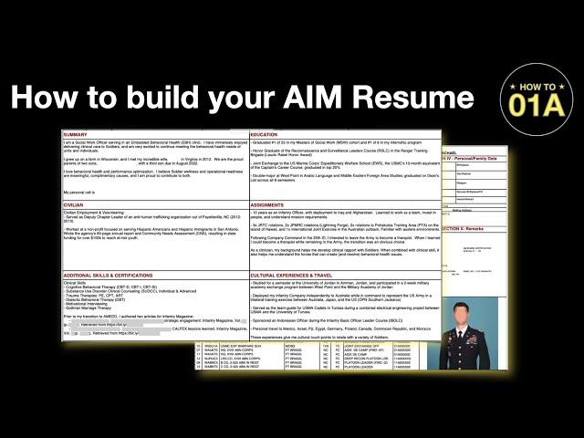 How to: build the Army AIM Resume
