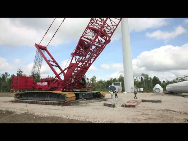 Manitowoc 16000 Wind Attachment Boom Raising System - Bull Hill Wind Farm