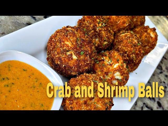 Crab and Shrimp Balls | With Cajun Cream Sauce