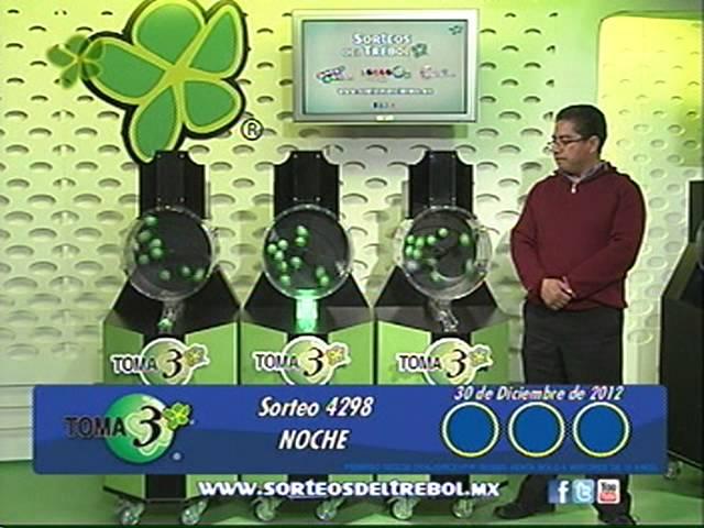 Sorteo Toma 3 # 4298 del 30 de Diciembre de 2012(Noche).