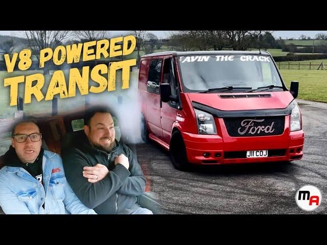 CRAZY BMW V8 POWERED FORD TRANSIT DRIFT VAN - WE GET TOTALLY SMOKED OUT!