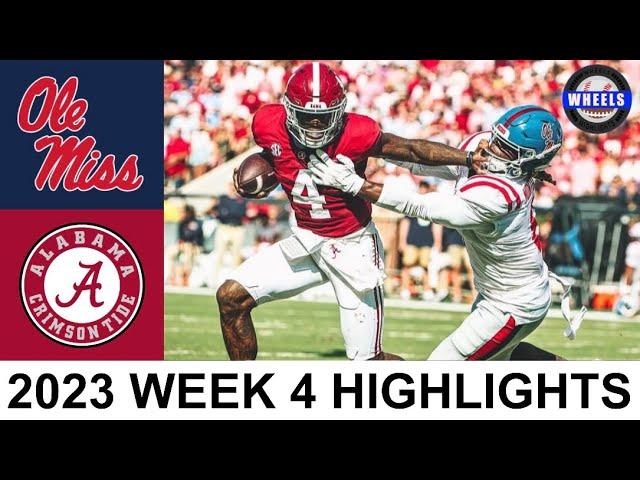 #13 Alabama vs #15 Ole Miss Highlights | College Football Week 4 | 2023 College Football Highlights