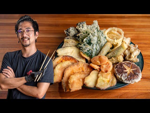 Como fazer TEMPURA japonês bem crocante e sequinho (Bônus: receita de kakiague) | GoHanCOOK