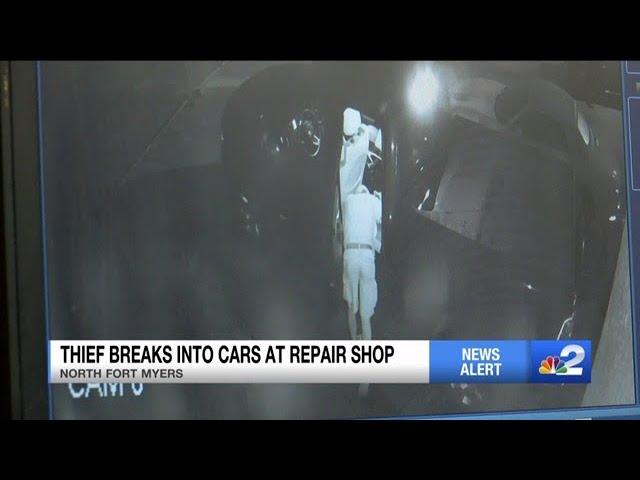 CAUGHT ON CAMERA: Man breaks into cars at North Fort Myers auto repair shop