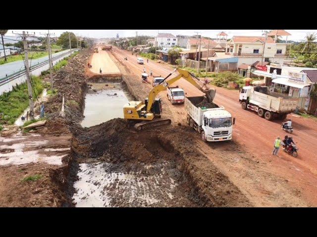 The project was started with construction using excavators.