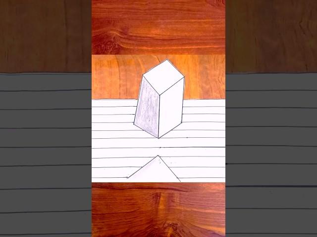 Floating Cube - 3D Trick Art on Paper #drawing #art #penciledrawing #artwork #youtubeshorts #tricks