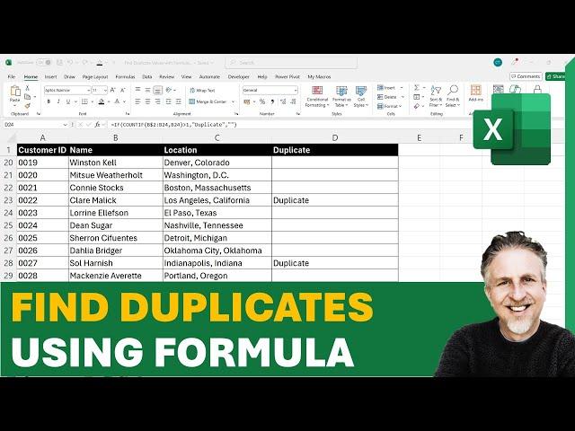 How to Find Duplicate Values in Excel Using Formula - Find Duplicates in One or More Columns