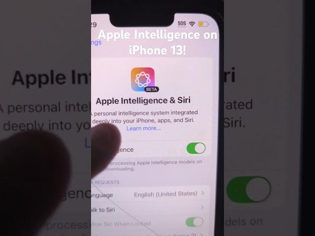 Apple Intelligence on iPhone 13! #apple #appleintelligence #ai #siri #iphone13 #unsupportedsoftware