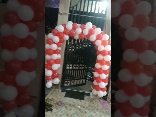 red white birthday balloon decoration in get #balloon #decoration #birthday #viral #bkdada #youtube