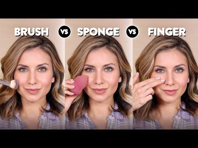 Which is the BEST foundation application method for a flawless, pore-less, skin-like finish?