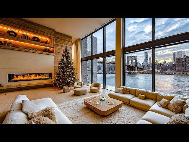 Smooth Jazz Symphony In Luxurious Living Room – Warm Jazz & Fireplace Sounds For A Comfortable Mood