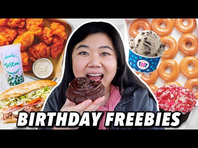 ONLY EATING FREE BIRTHDAY FOOD FOR 24 HOURS!  Birthday Freebies 2023