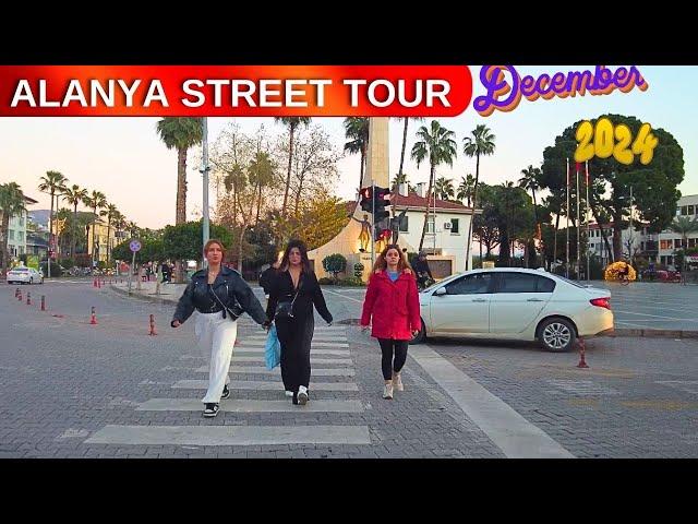 ALANYA STREET TOUR 2024 DECEMBER ! ALANYA CITY CENTER ANTALYA TURKEY TRAVEL TURKEY HOLIDAY 4K VIDEO