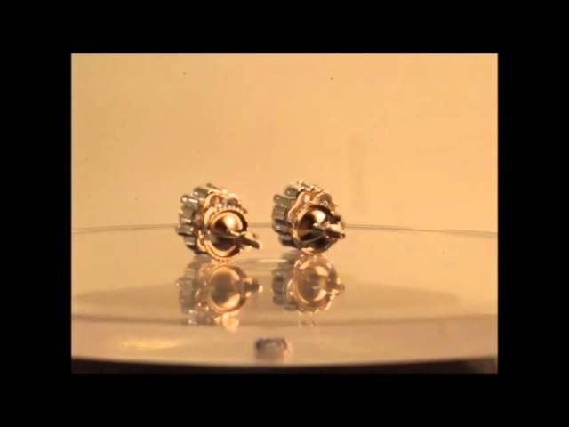 Gold CZ Cluster Earrings - Ice Jewelry Co.