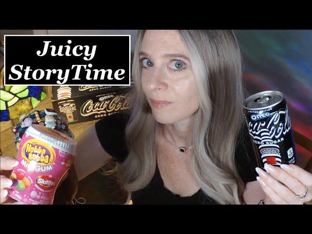 ASMR Juicy Story Time | Gum Chewing, Drinking Oreo Coke | Whispered Chit Chat