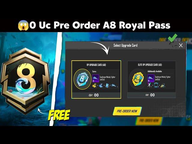 0 Uc Pre Order A8 Royal Pass | A8 Royal Pass Pre Order Event Bgmi