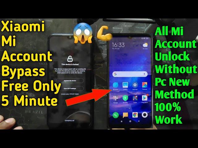 Redmi Note 7/7S/7 Pro Mi Account Bypass Free Permanently Unlock No Online Without Pc Just 5 Minute