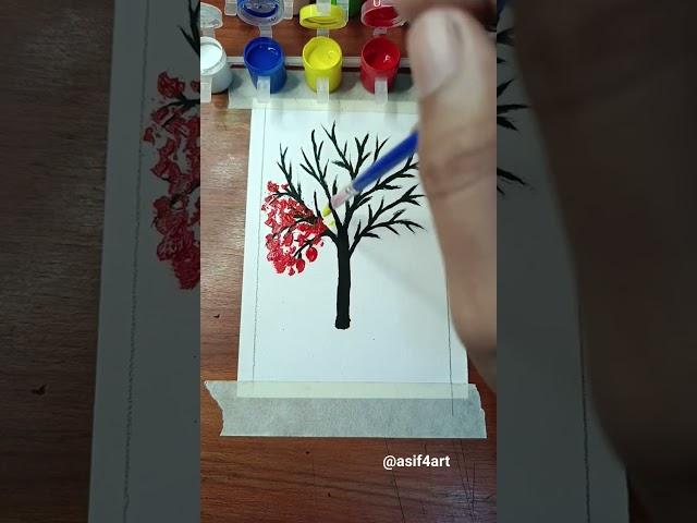 Let's make beautiful tree using watercolor #viral #art #shorts