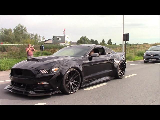 Ford Mustang widebody at Cars & Coffee Knokke