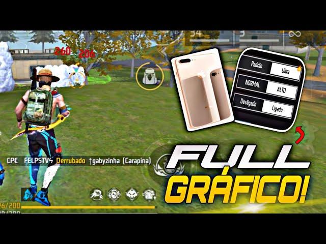 JOGUEI COM OS GRÁFICOS NO MÁXIMO DO IPHONE 8 PLUS !! FREE FIRE !!