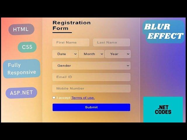 User Registration Form | How to create User Registration Form using ASP.NET c# |#registration #css