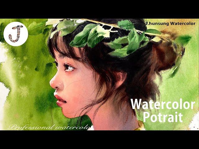 Watercolor portrait painting │ 인물수채화 초상화 수채화 │