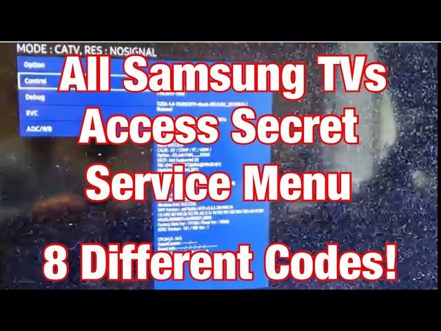 How to Access Secret "Service Menu" for All Samsung TVs