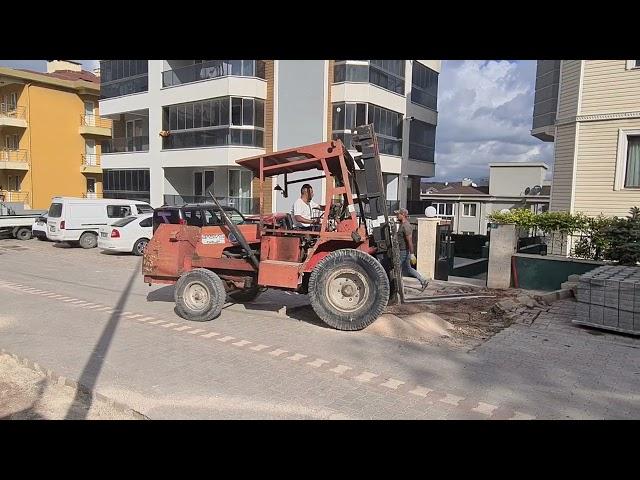 Transporting cobblestones with a BASTAS FORKLIFT - FULL HD FREE VIDEO #nocopyright