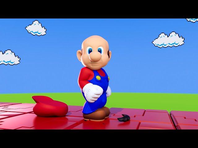 Mario eats a weird Mushroom!  attack on titan, Mario without hair and more 