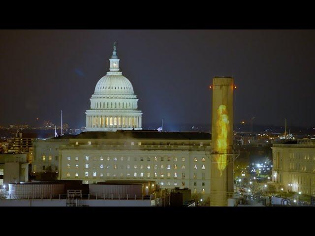 Greenpeace USA Projects Methane Flares & Frontline Testimonials across DC to #StopCP2 and #StopLNG