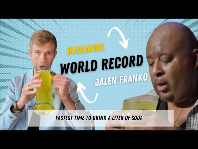 Beating the WORLD RECORD for the fastest time to drink a liter of soda vs Badlands Chugs