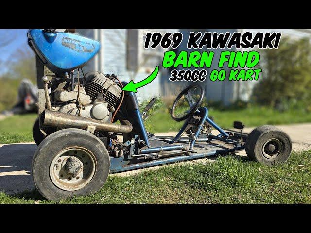 RARE 350cc 2 STROKE KAWASAKI GO KART BARN FIND - WILL IT RUN!!