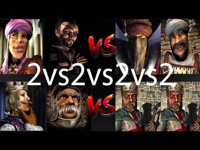 EMIR SNAKE VS WAZIR SULTAN VS PHILIPP MARSHALL VS 2 LIONHEARTS | Stronghold Crusader Ai Battle