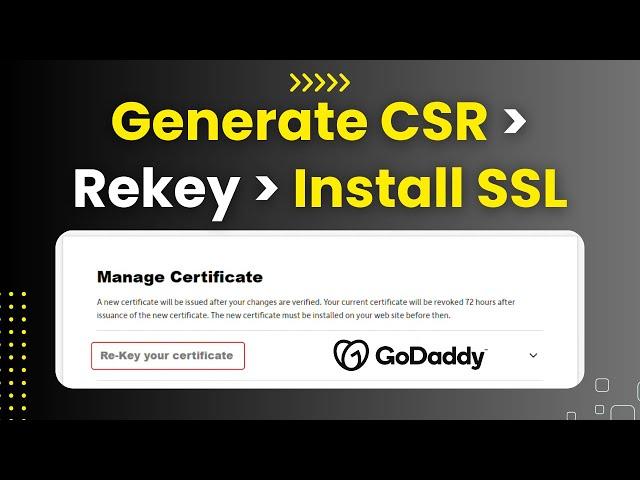 How To Generate CSR and Rekey GoDaddy SSL in 2024