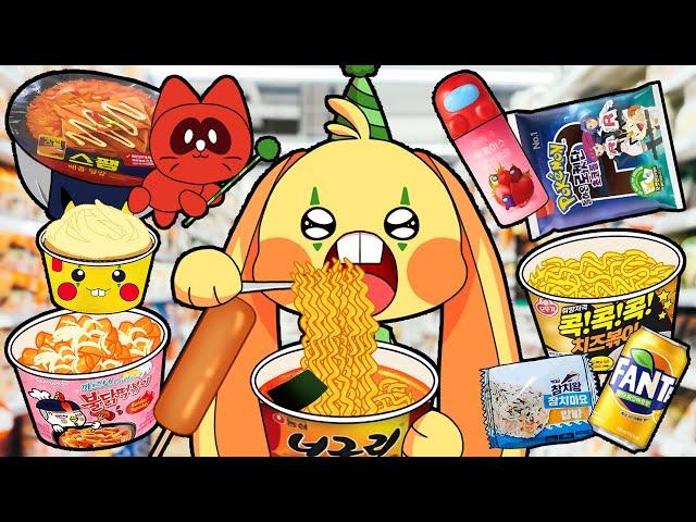 Convenience Store Pokemon breads Buldak tteokbokki Mukbang - Bunzo Bunny | POPPY PLAYTIME Animation