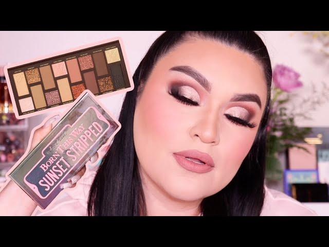 NEW TOO FACED SUNSET STRIPPED PALETTE REVIEW AND DEMO, SWATCHES!