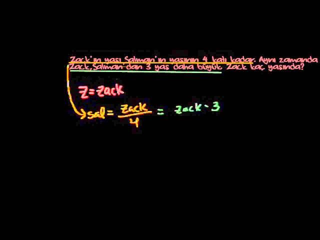 Yaş Problemleri 3 (Matematik / Cebir)