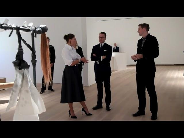 Crown Princess Victoria of Sweden vistis Accelerator art gallery with Prince Daniel