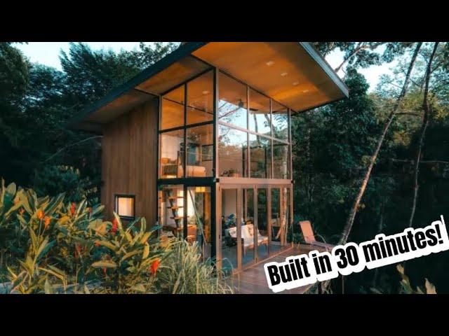 Man Built A Tiny House in The Jungle - in 30 Minutes | Start to Finish |  @SashaJuliardD