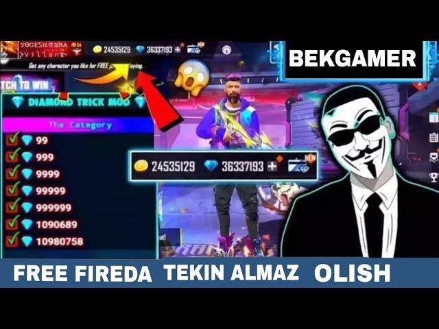 FREE FIREDA TEKIN ALMAZ OLISHUZBEK TILIDA️