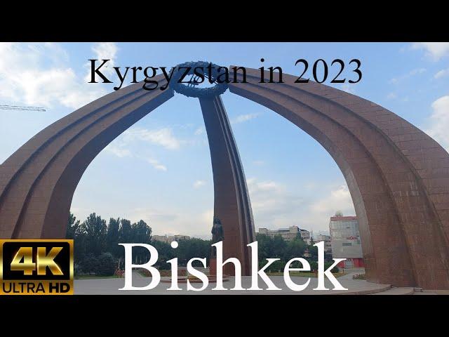 Bishkek, Kyrgyzstan in 2023. Fighters of the Revolution monument, Victory Square Park (4K)