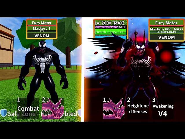 Level 1 to Max Level as Venom in Blox Fruits | Full Ghoul V4