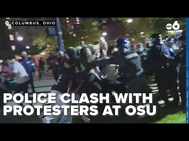 Police clash with pro-Palestine protesters on Ohio State University campus